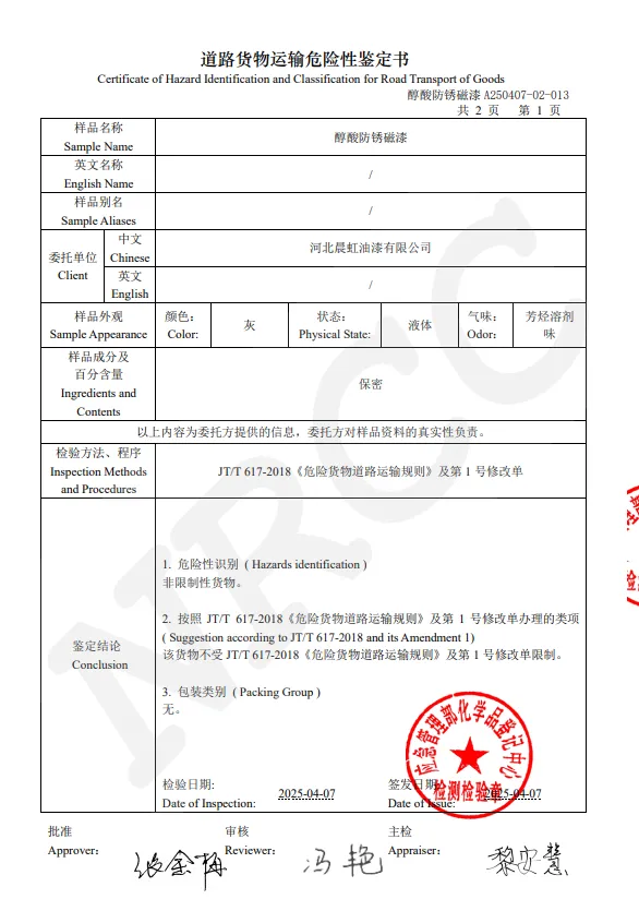 Chenhong quality certificate 3